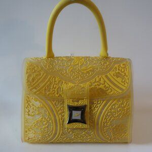 Womens Leplas Yellow/Clear Rubber Satchel Bag